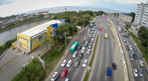 Вид на пробки с высоты птичьего полета