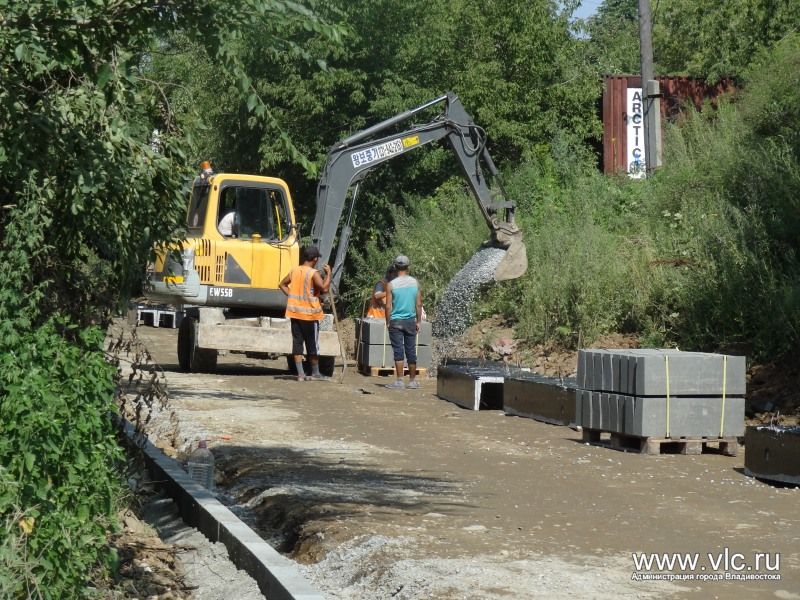 От дома №9 до дома №25а дорожные рабочие производят устройство основания дорожной одежды От дома №9 до дома №25а дорожные рабочие производят устройство основания дорожной одежды